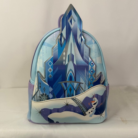 Disney Frozen Elsa Ice‎ Palace Loungefly Mini Backpack Olaf Blue Purple NEW